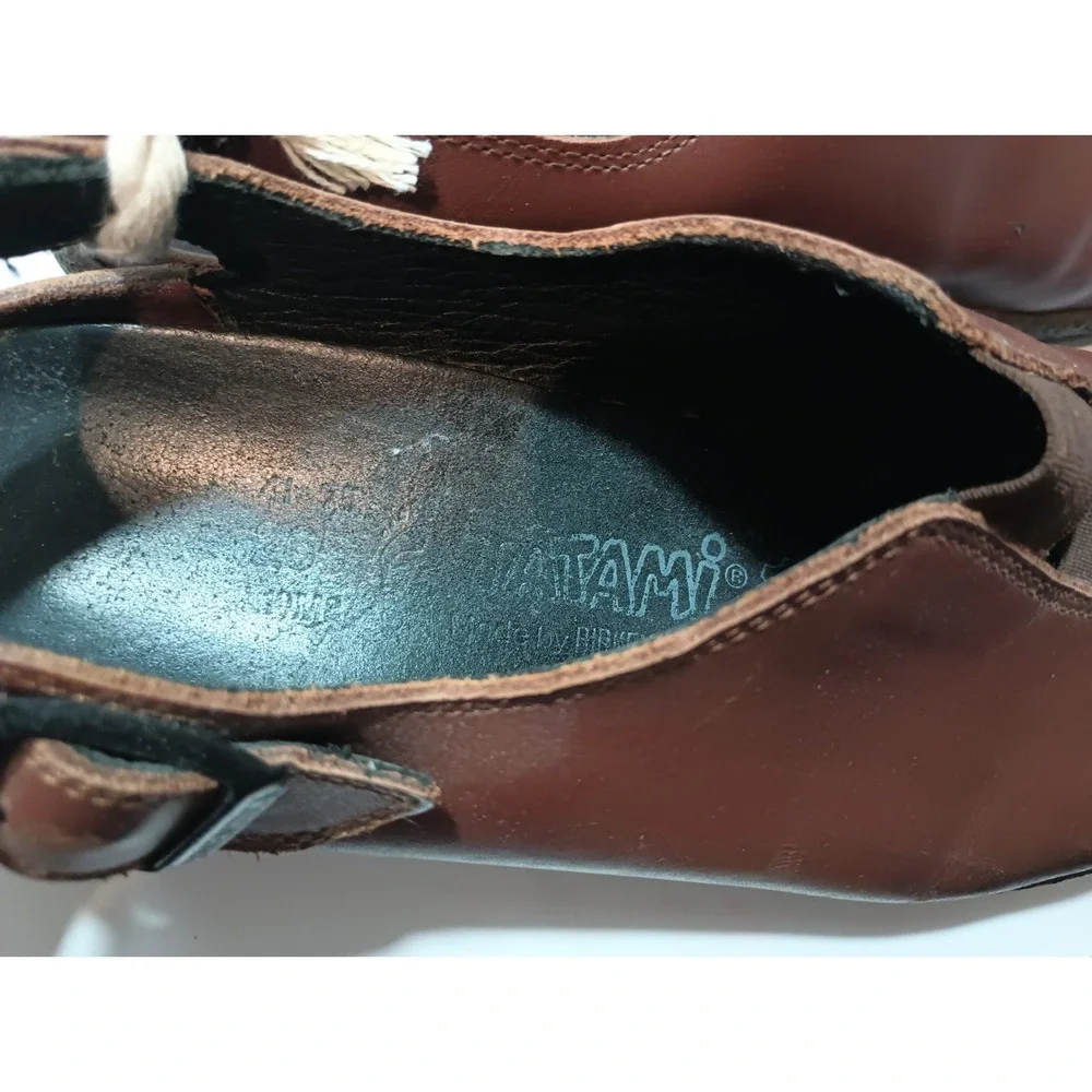 Tatami Birkenstock Brown Leather Slingback Sandals Mens 41 US 8 Fisherman Clog